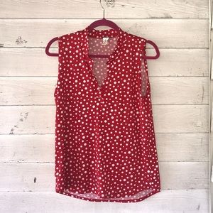 Red and white polka dot Carol Rose top (M) ❤️